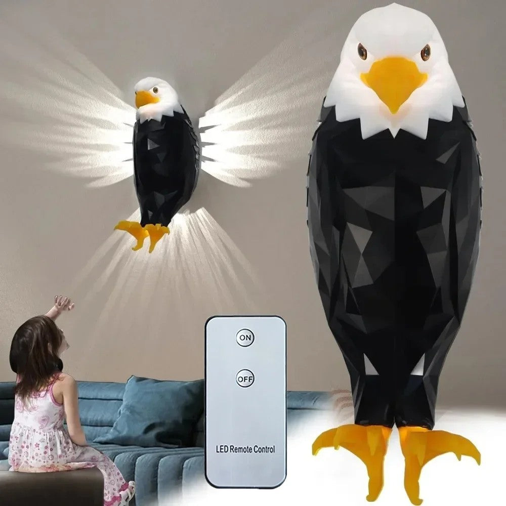 3D Eagle Wall Lamp – Animal Shape Projector Light for Halloween & Christmas – Modern Shadow Atmosphere Lighting for Home Decor