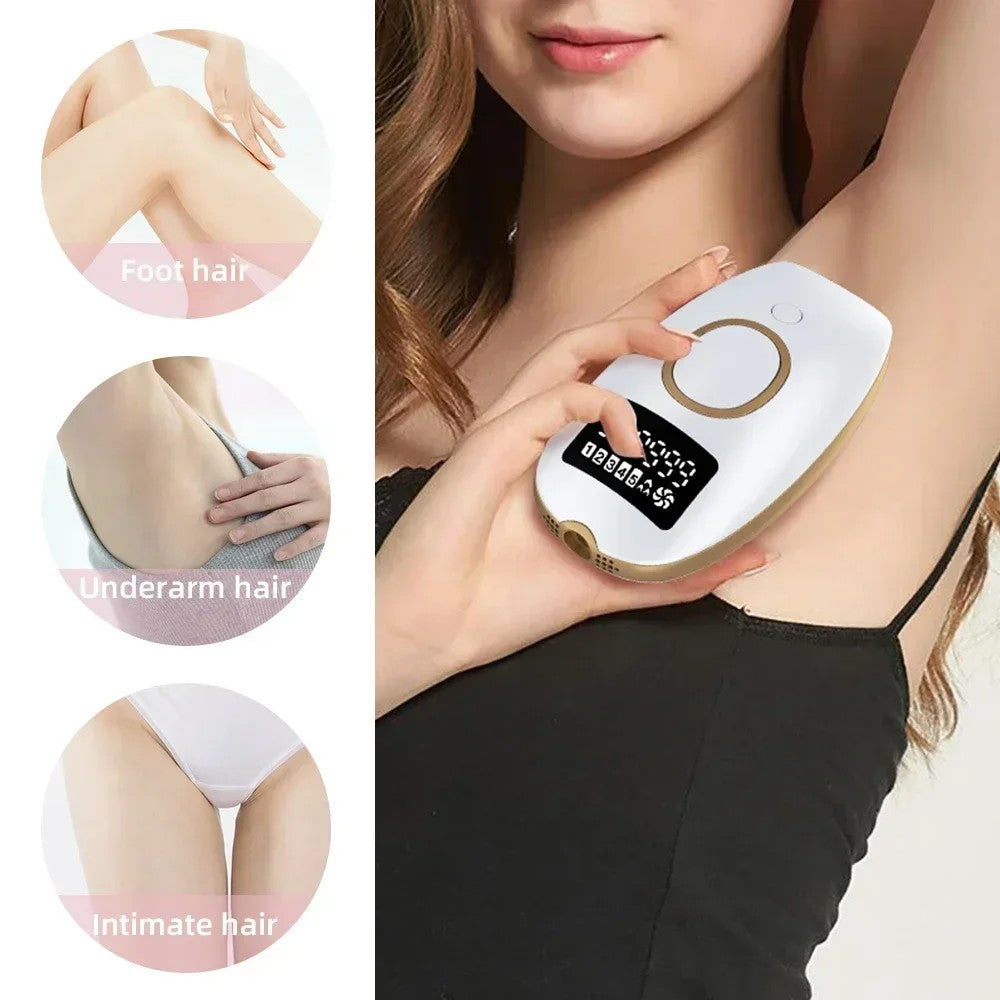 Laser IPL Hair Removal Device - Permanent Painless Epilator with LCD Screen, 990K Flashes for Women & Men