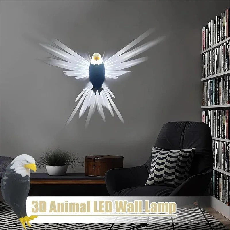 3D Eagle Wall Lamp – Animal Shape Projector Light for Halloween & Christmas – Modern Shadow Atmosphere Lighting for Home Decor