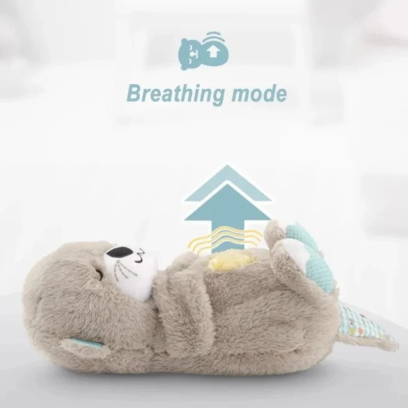 Baby Breathing Bear & Soothing Otter Plush Toy  Cuddly Sleep Companion with Music, Sound & Light Perfect Gift for Kids