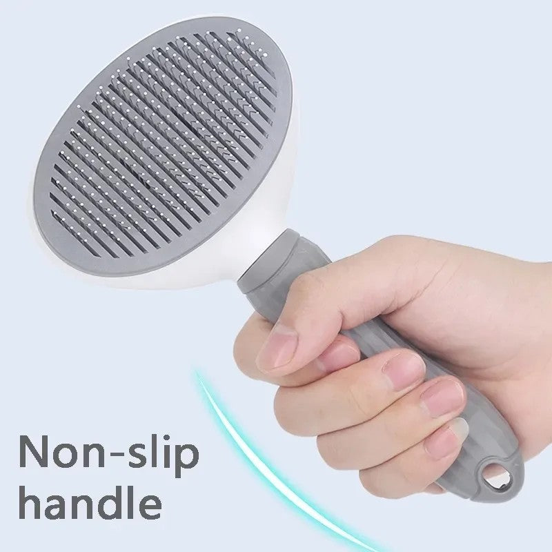 Self-Cleaning Pet Hair Remover Comb – Cat Slicker Brush for Shedding, Dog & Cat Grooming Brush – Easy Hair Removal Tool