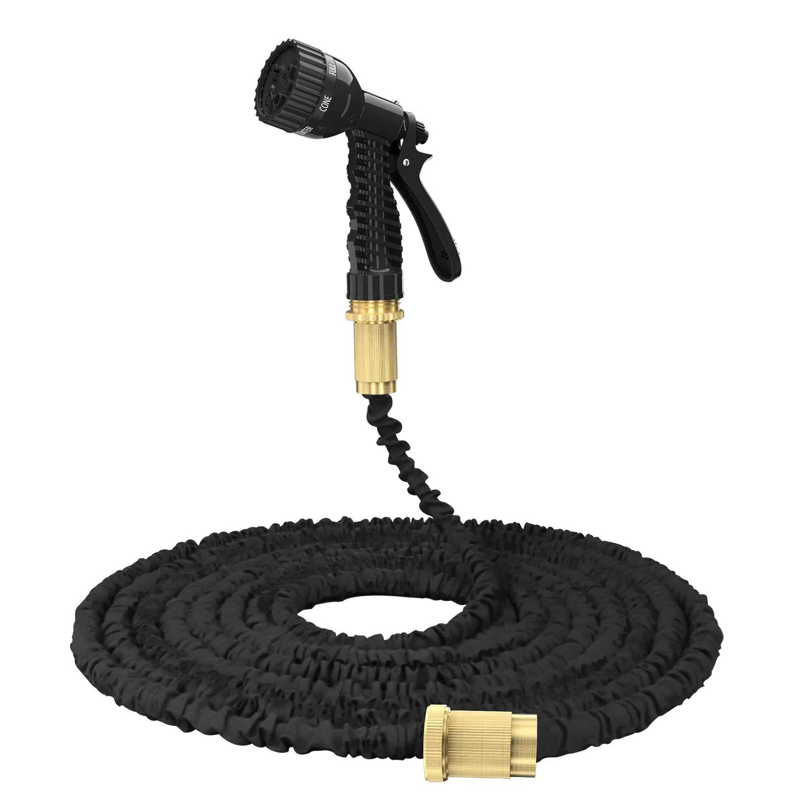 50FT Expandable Garden Hose 7-Function Spray Gun, Anti-Kink, Lightweight