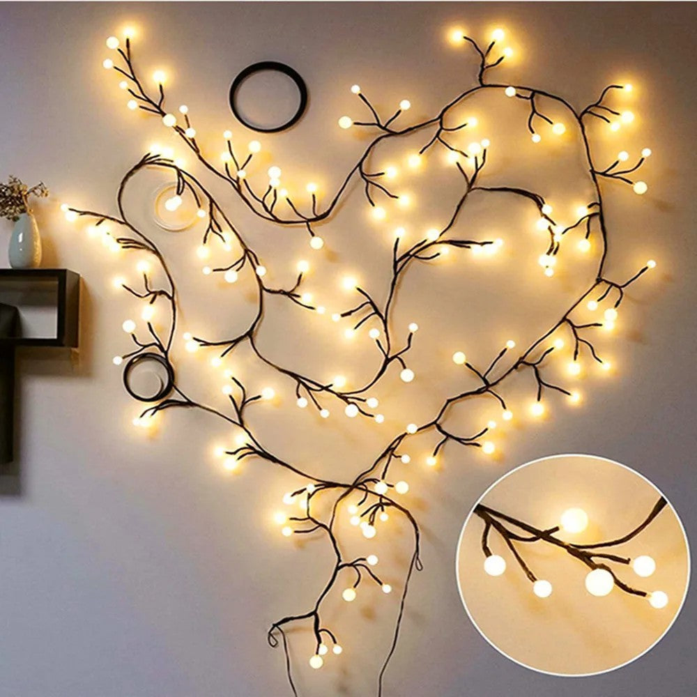 USB LED Vine Lights – Rattan Branch String Lights with 8 Modes for Wall & Home Decor
