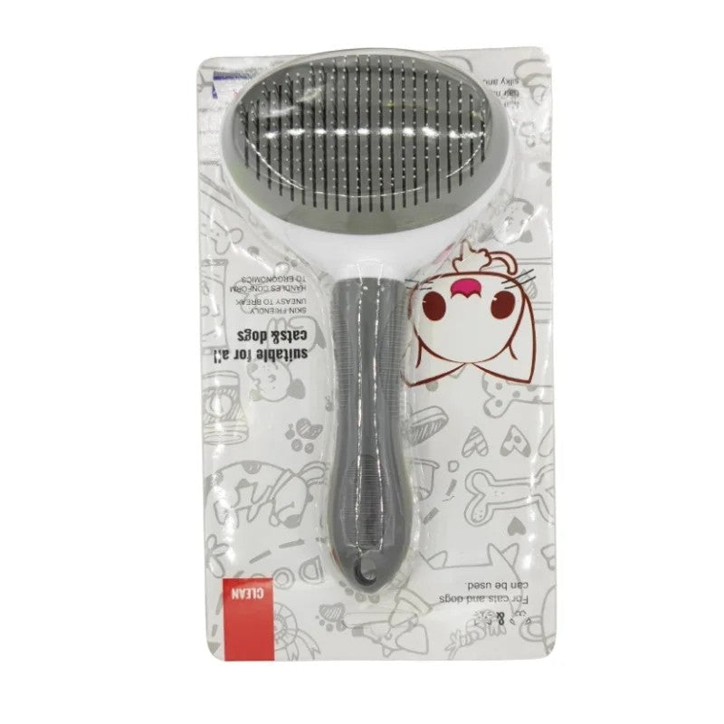 Self-Cleaning Pet Hair Remover Comb – Cat Slicker Brush for Shedding, Dog & Cat Grooming Brush – Easy Hair Removal Tool