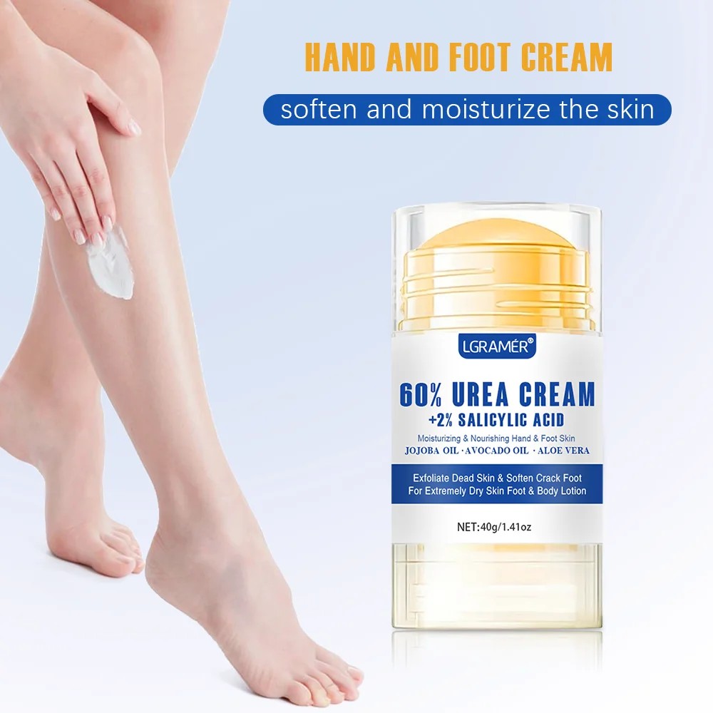 LGRAMER 40% Urea Foot Cream - Repairs Cracked Heels, Deep Moisturizer for Dry Rough Feet