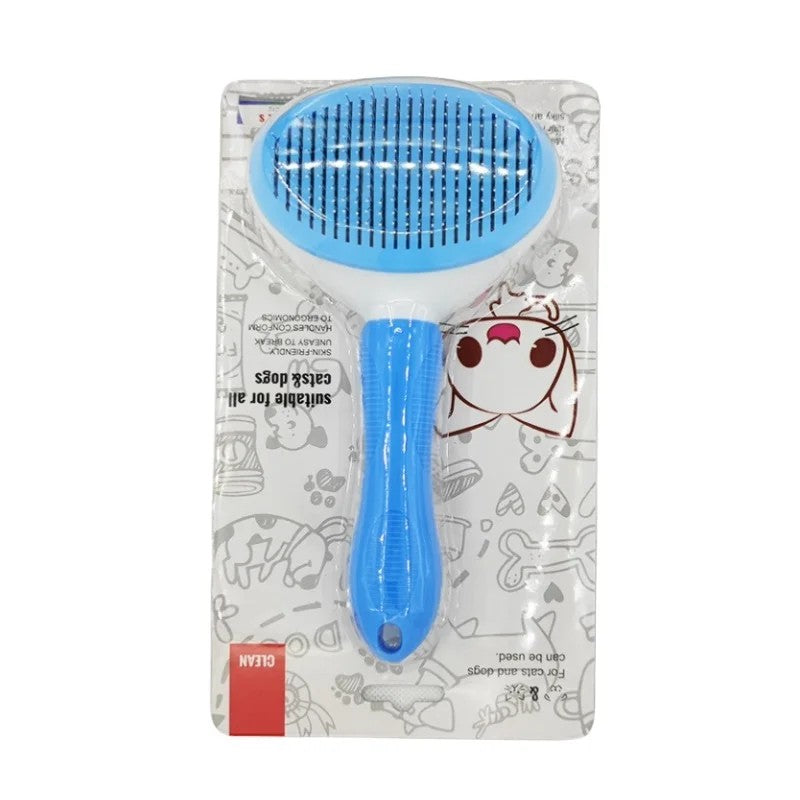 Self-Cleaning Pet Hair Remover Comb – Cat Slicker Brush for Shedding, Dog & Cat Grooming Brush – Easy Hair Removal Tool