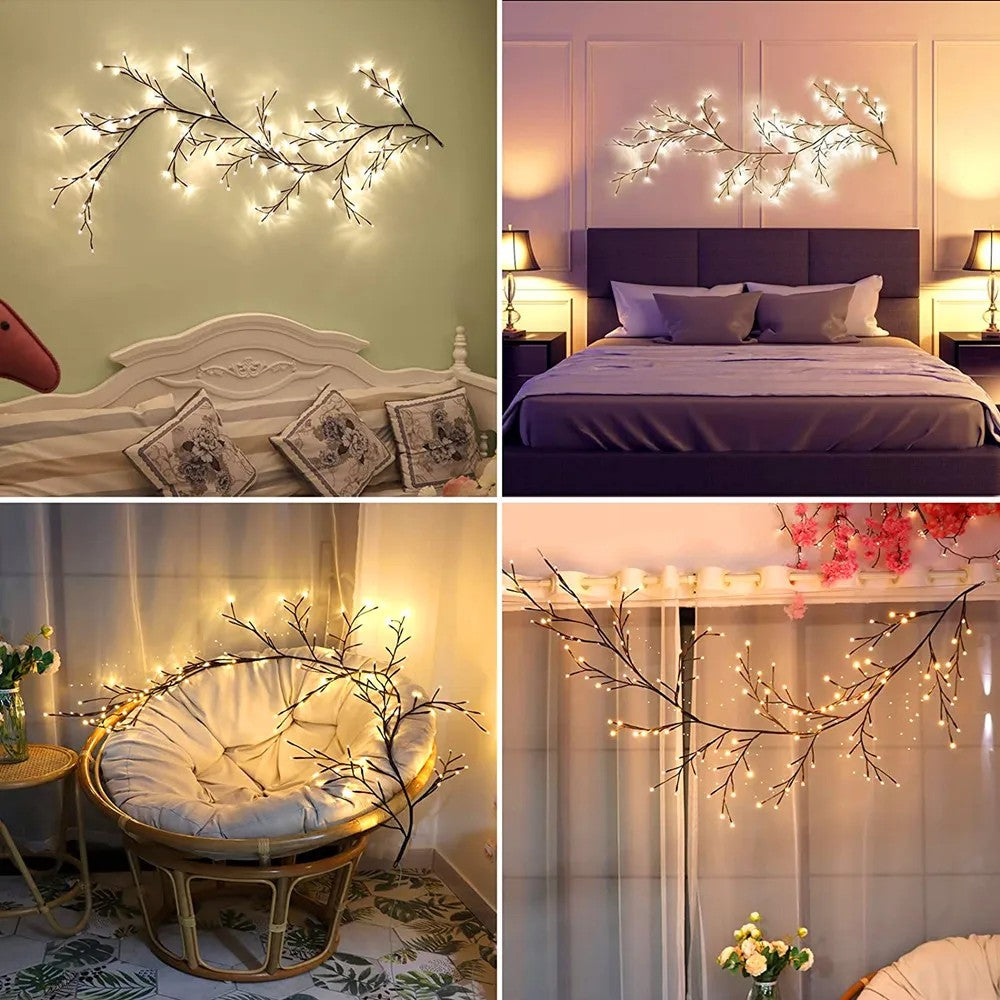 USB LED Vine Lights – Rattan Branch String Lights with 8 Modes for Wall & Home Decor