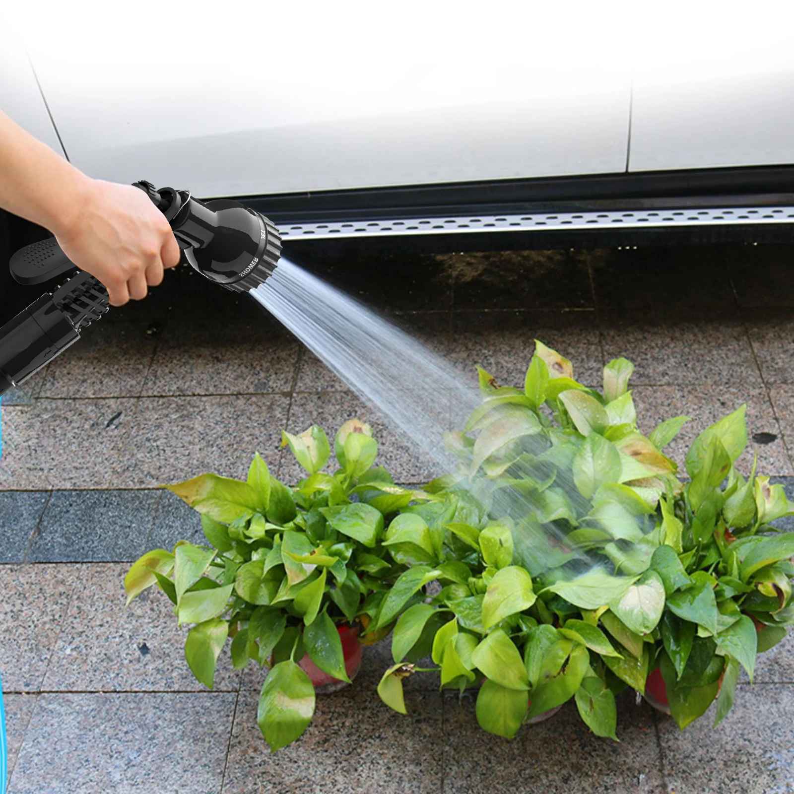 50FT Expandable Garden Hose 7-Function Spray Gun, Anti-Kink, Lightweight