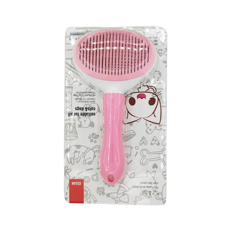 Self-Cleaning Pet Hair Remover Comb – Cat Slicker Brush for Shedding, Dog & Cat Grooming Brush – Easy Hair Removal Tool